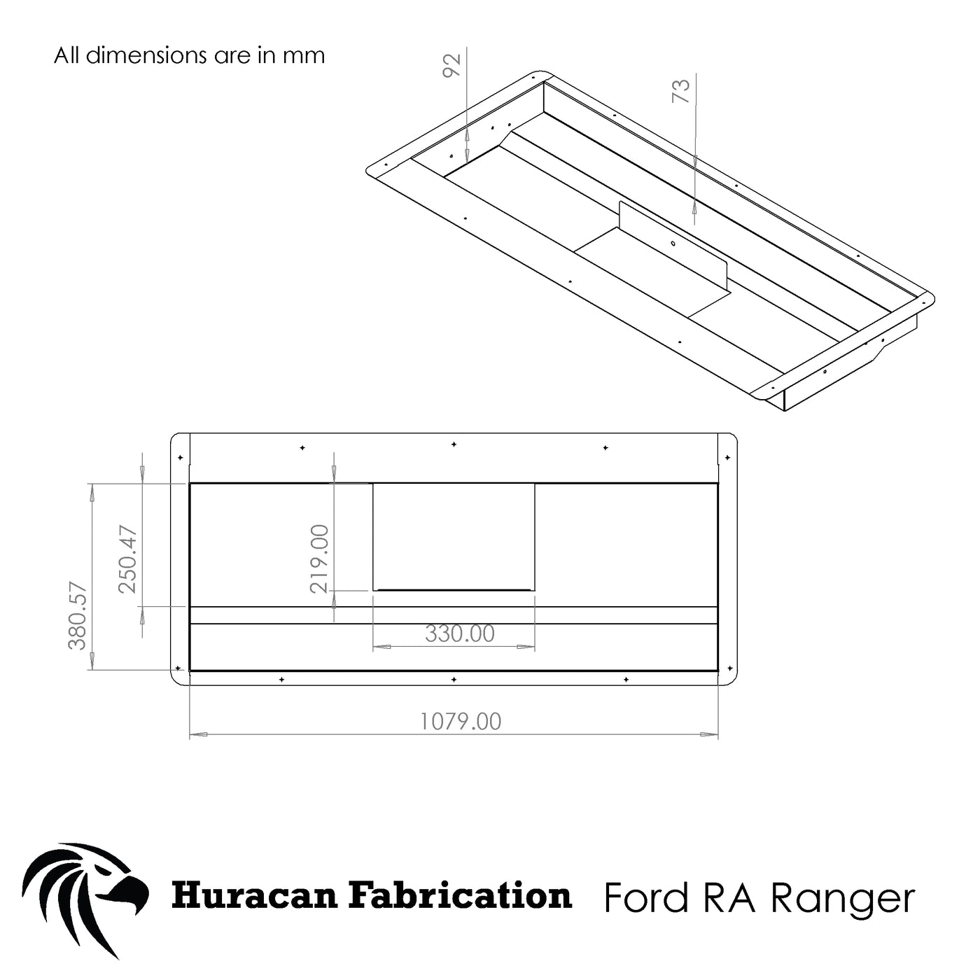 RA Ford Ranger and Raptor Next Gen Tailgate Storage (2022 - Current)