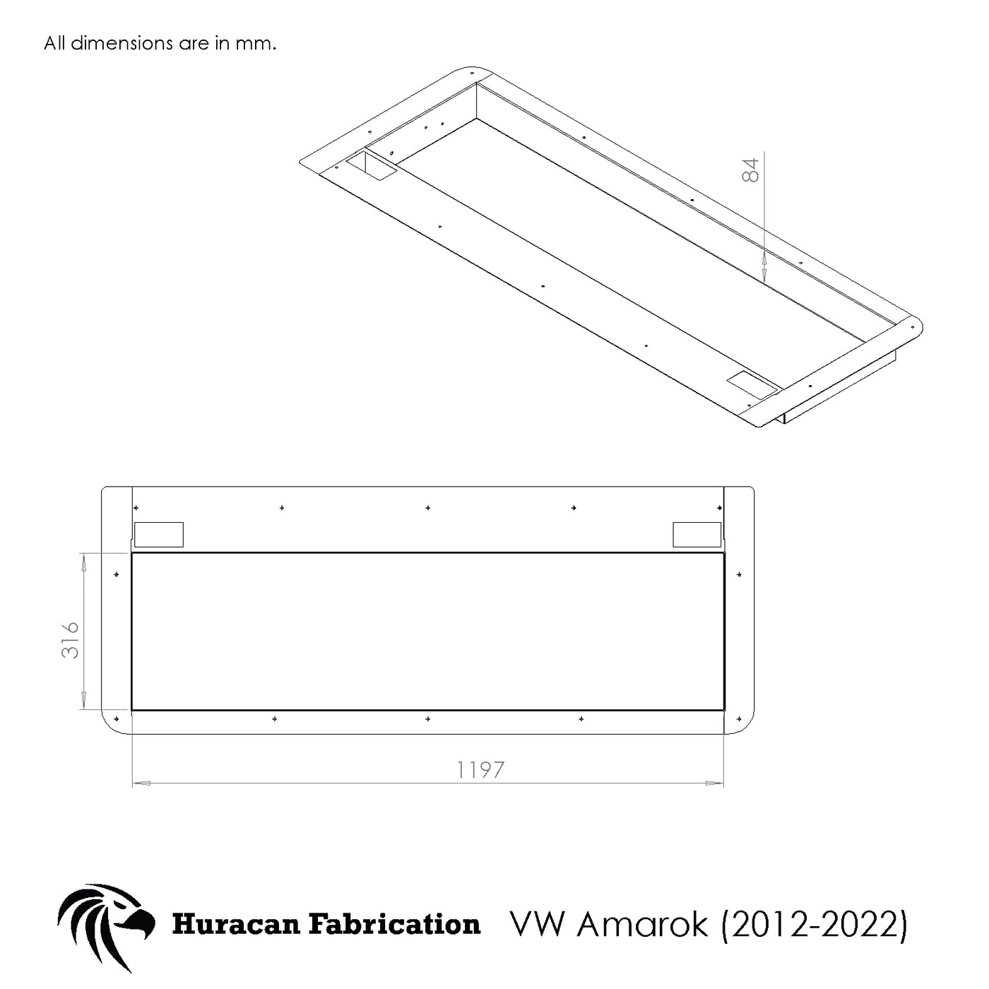 Amarok tailgate storage 2012 - 2022 model