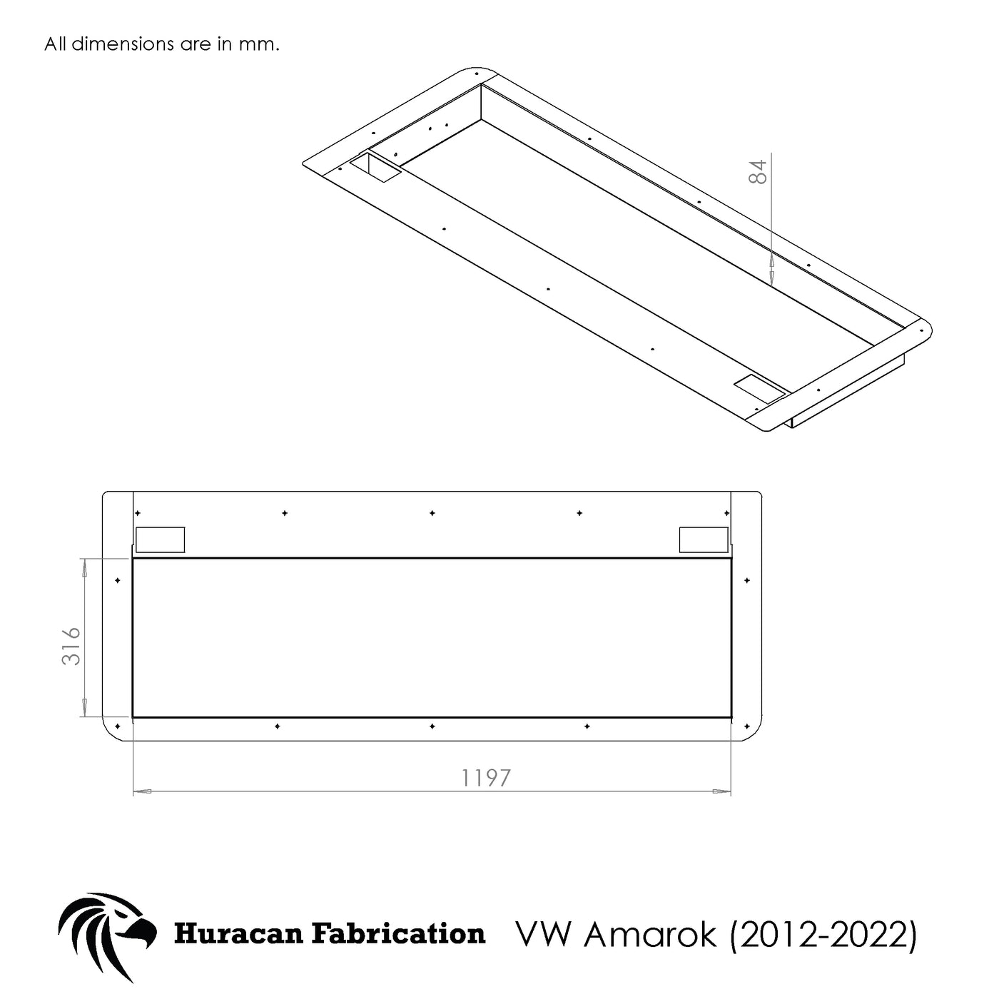 Amarok tailgate storage 2012 - 2022 model