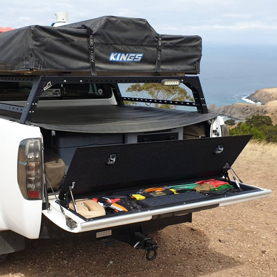 Tailgate Storage Rack D40 Navara Tailgate Storage | Huracan Fabrication